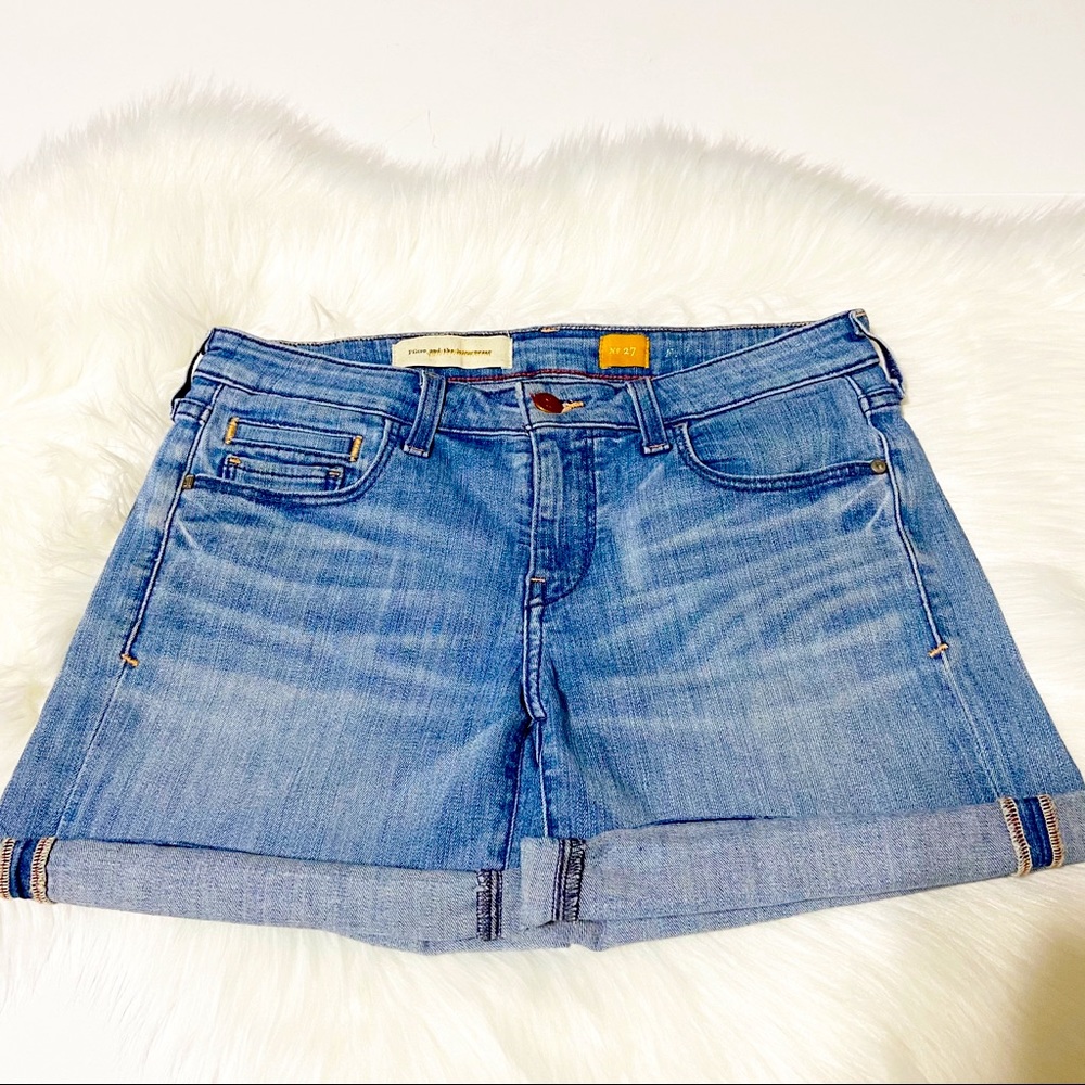 Anthropologie SJPJ Denim Shorts Rolled Cuff 27W